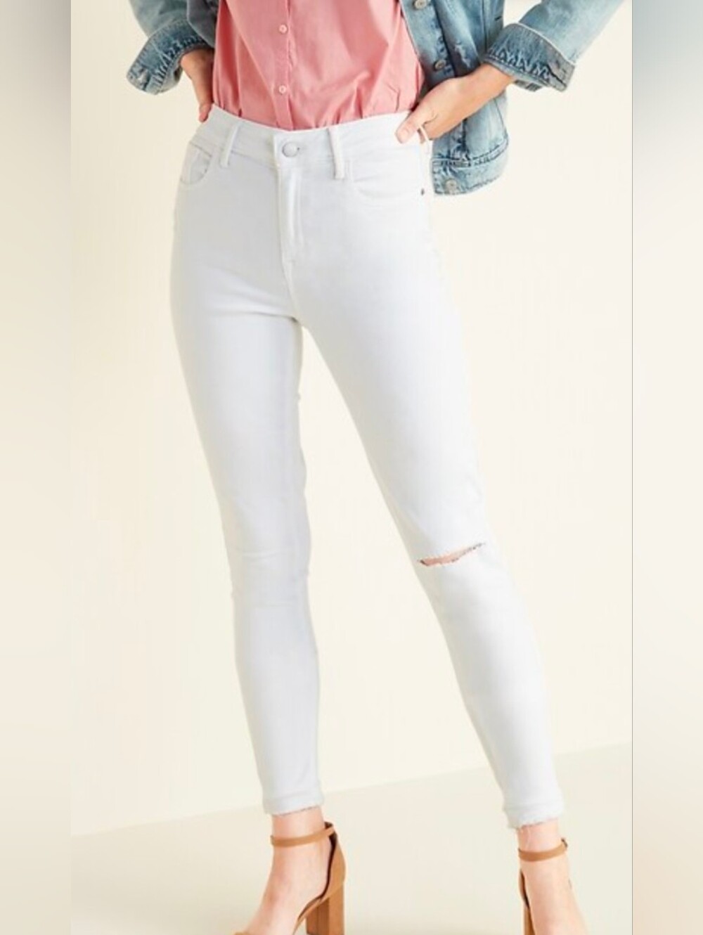 White  Cotton Super Skinny Rockstar Jeans 2